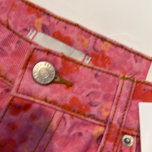 BDG Urban Outfitters Pink Floral High-Rise Flare Jeans Size 31 Urban Chic - Picture 12 of 13